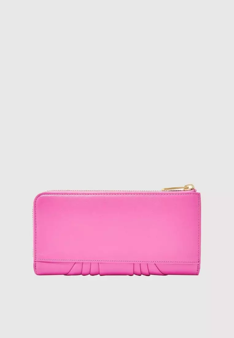 Croissant Long Zipper Wallet Wild Rose