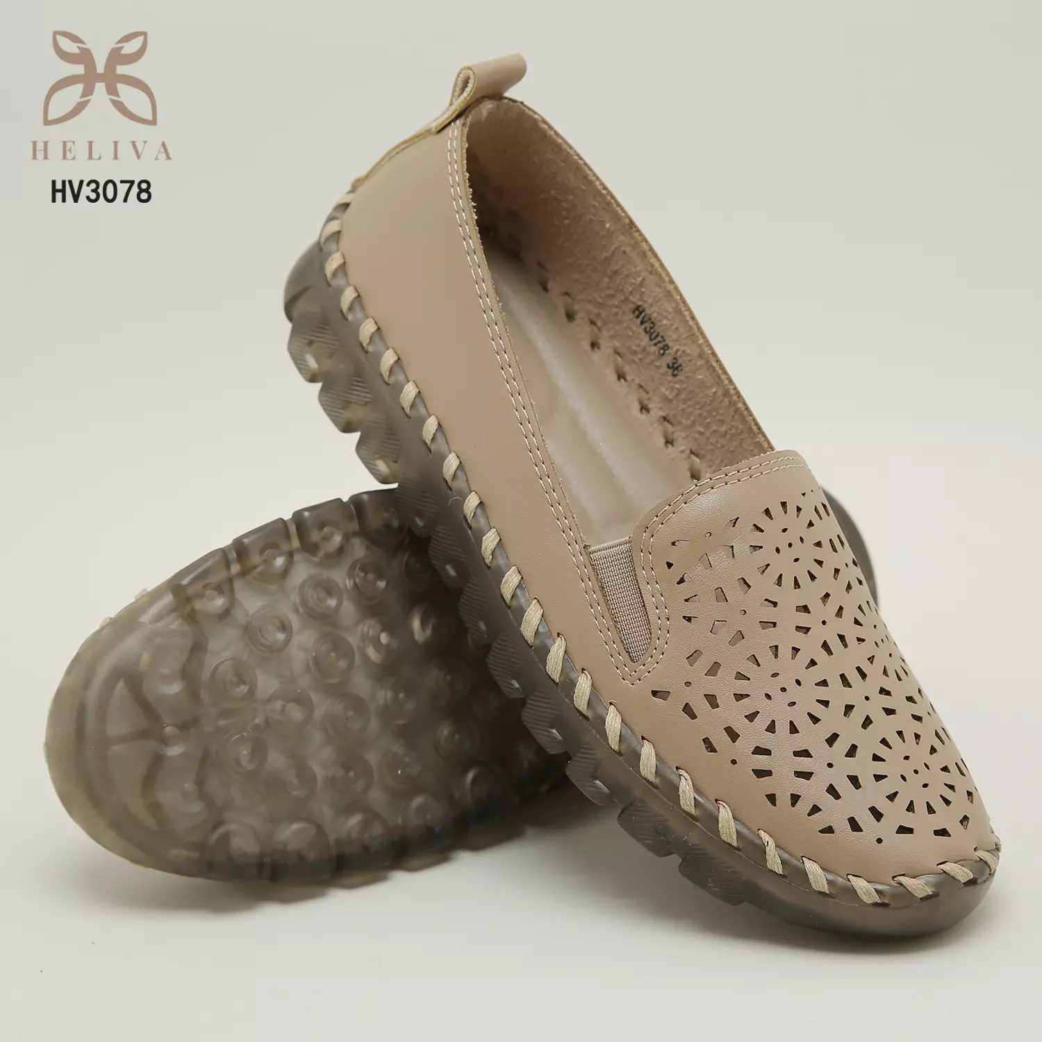 Heliva Mauren Shoes Loafers Breathable Slip On Sol 1cm