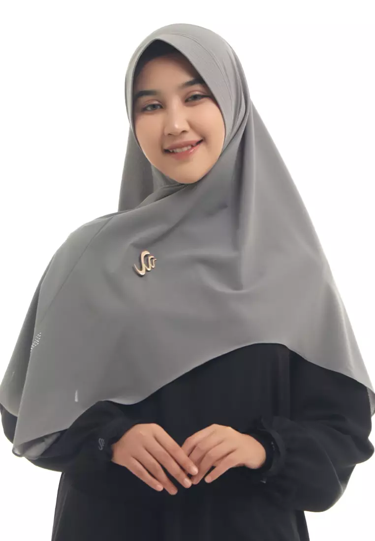 Rabbani - Kerudung Instan Dewasa Bedford Exclusive Grey M