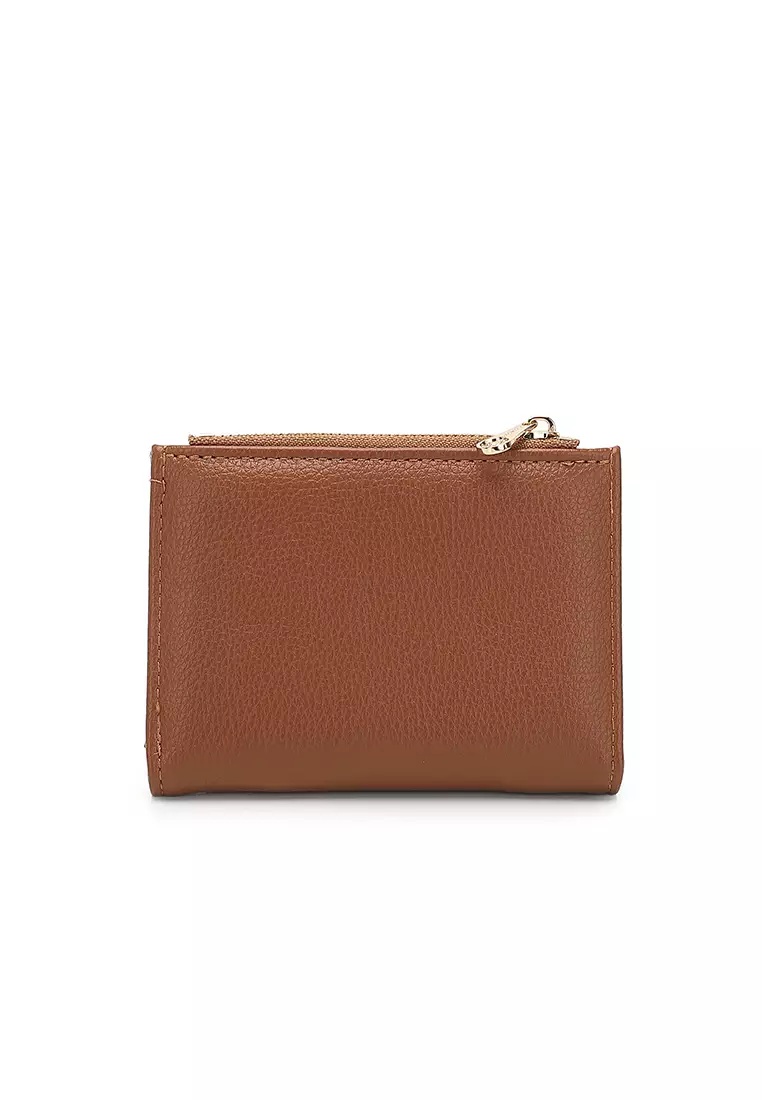 Women's 2 in 1 Purse/Wallet With Coin Compartment (Dompet Wanita 2 in 1 dengan Kompartmen Koin) - Cokelat