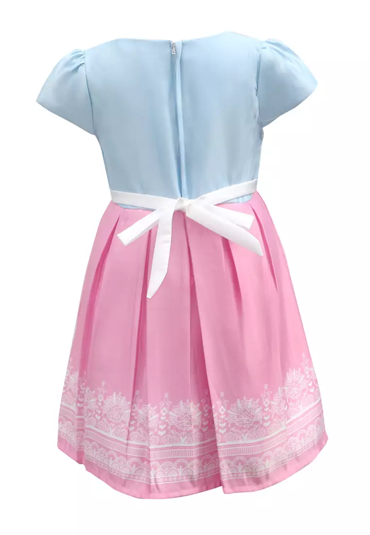 Two Mix Dress Anak Perempuan Bahan Kain Satin Fashion - Baju Anak Perempuan Usia 1-12 Tahun 4275