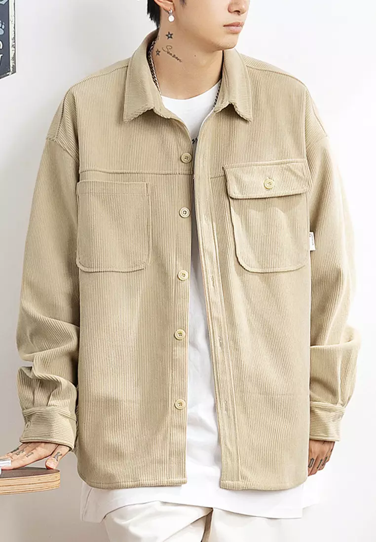 Twenty Eight Shoes VANSA High Elastic Corduroy Long Sleeve