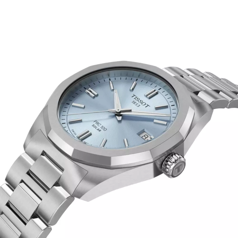 PRC 100 Solar 34 - T151.822.11.351.00 Ice Blue Dial Steel Strap