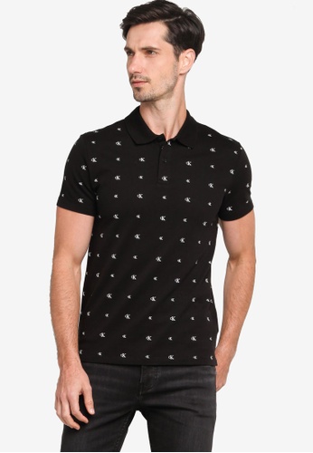 calvin klein black polo shirt