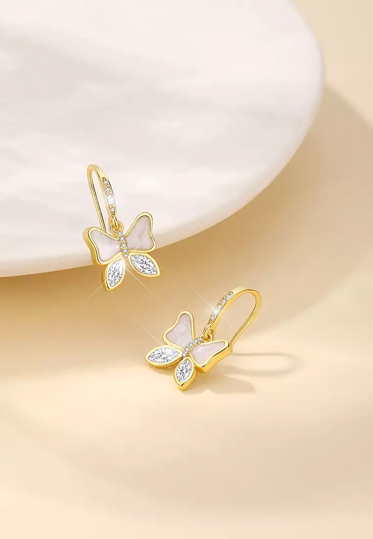 Anting Wanita Titanium Korea Fashion Butterfly Style Antingan Cewek Original Kotak Indah