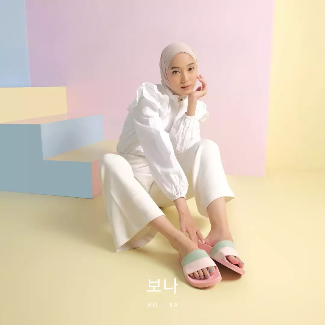 Sandal Wanita Cogen Bona Series - Pink - Green