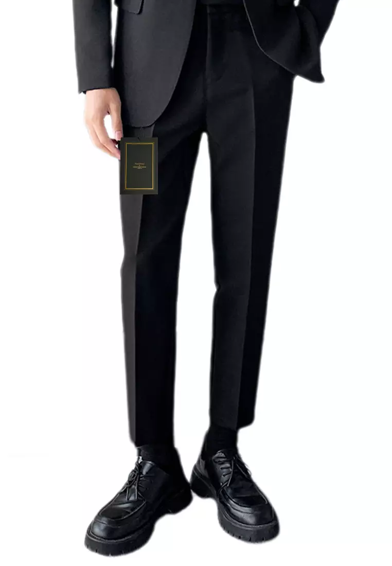 Mens cropped hot sale pants suit