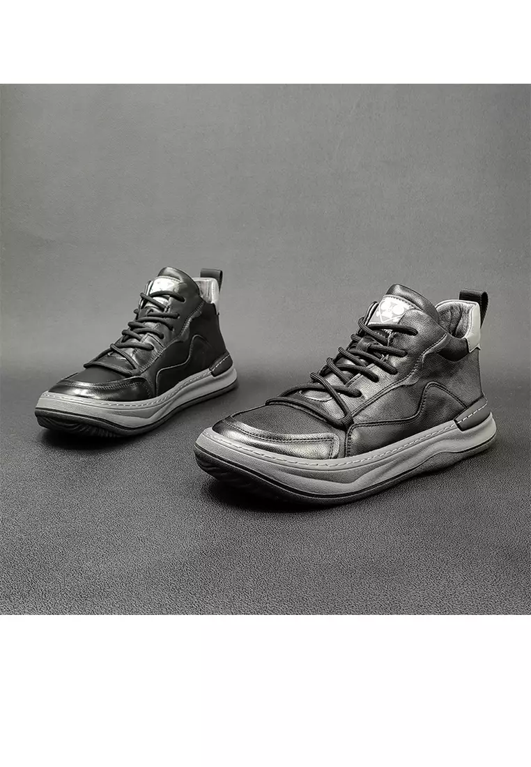 High Top Grain Leather Sneakers ALG9003
