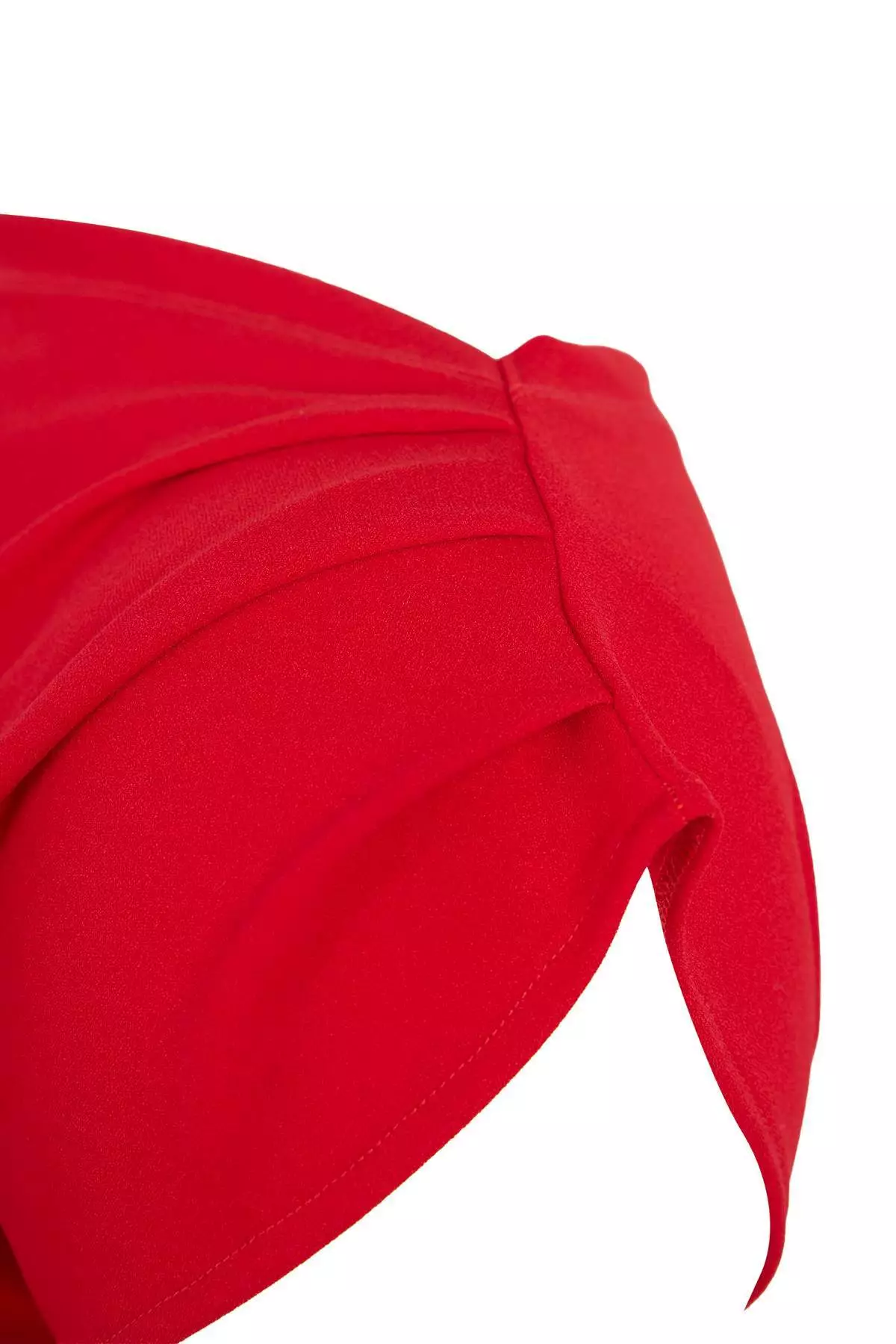 Red Crepe Knitted Plus Size Blouse