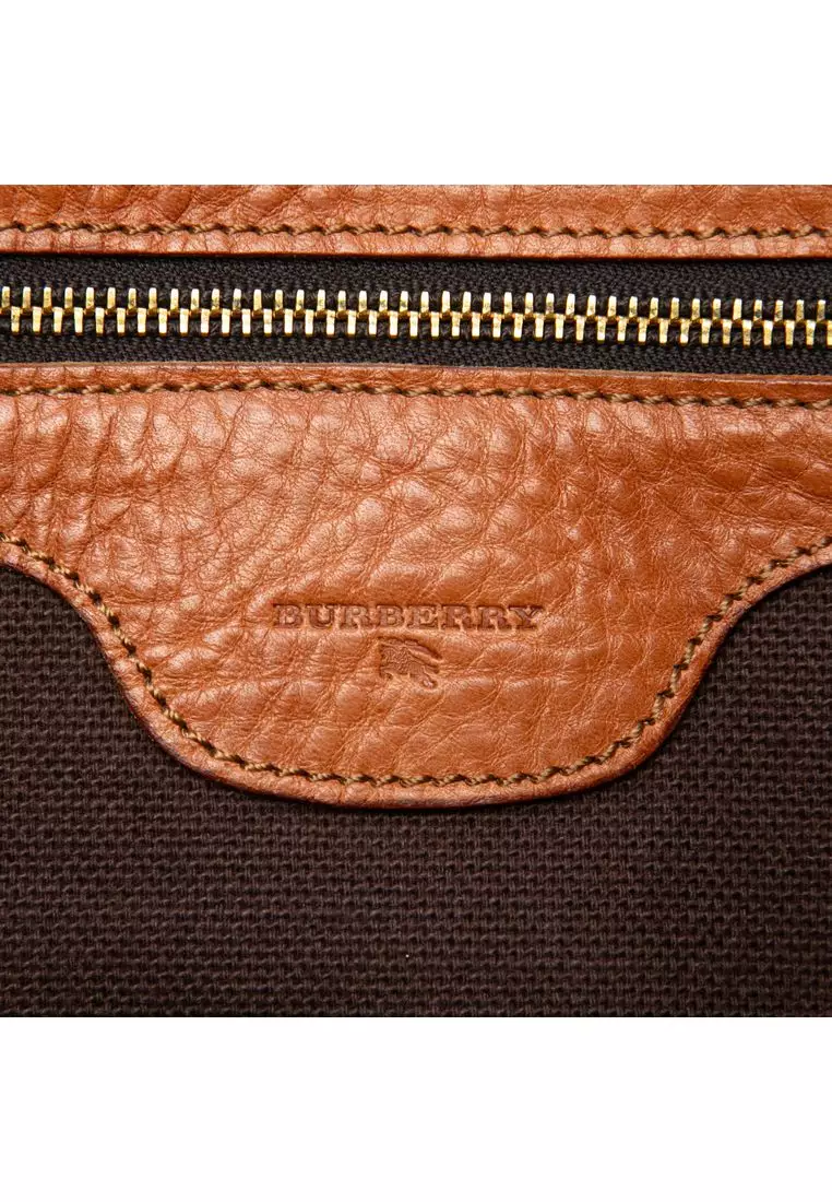 Pre-Loved Burberry Pebbled Leather Turn Lock Tote