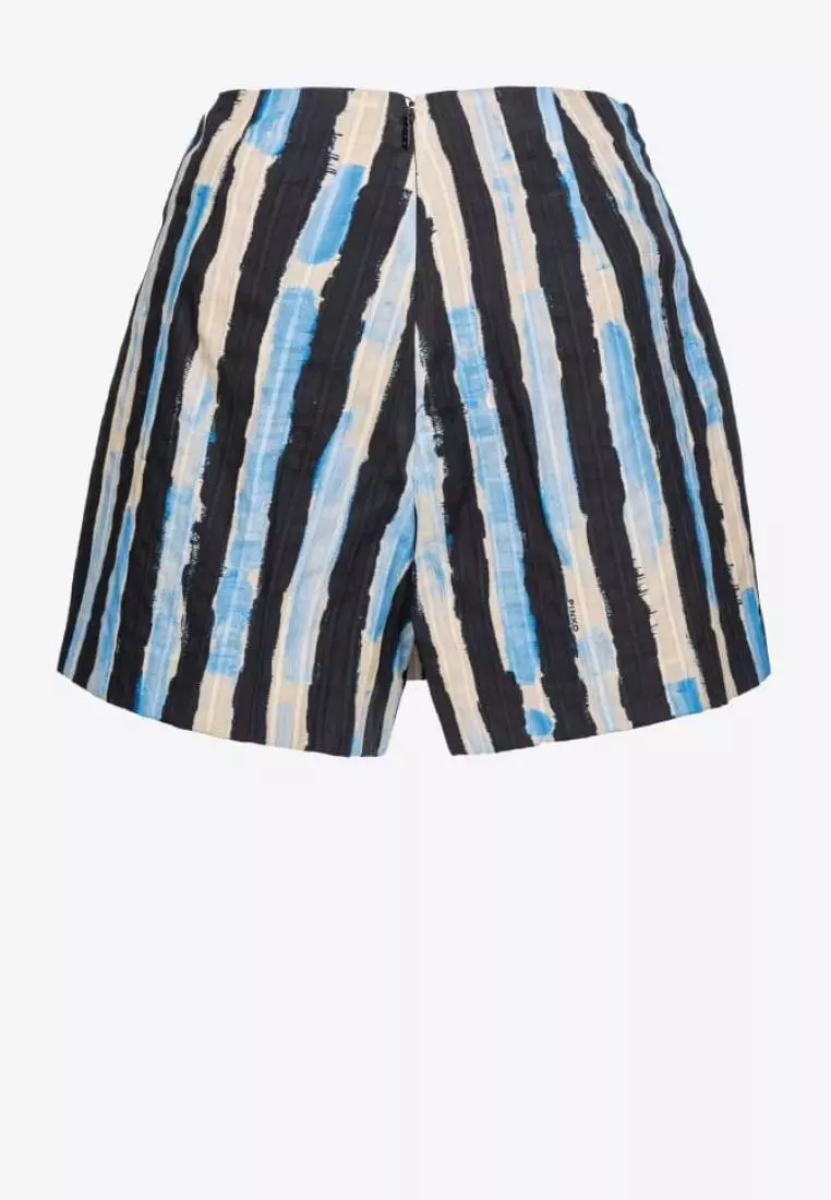 Skorts with painted-stripe print