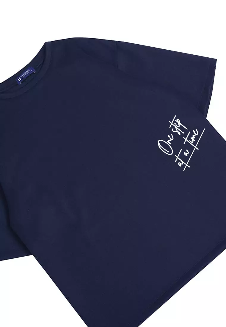 MTW06 kaos oversize keren scubalux "one step at a time" navy