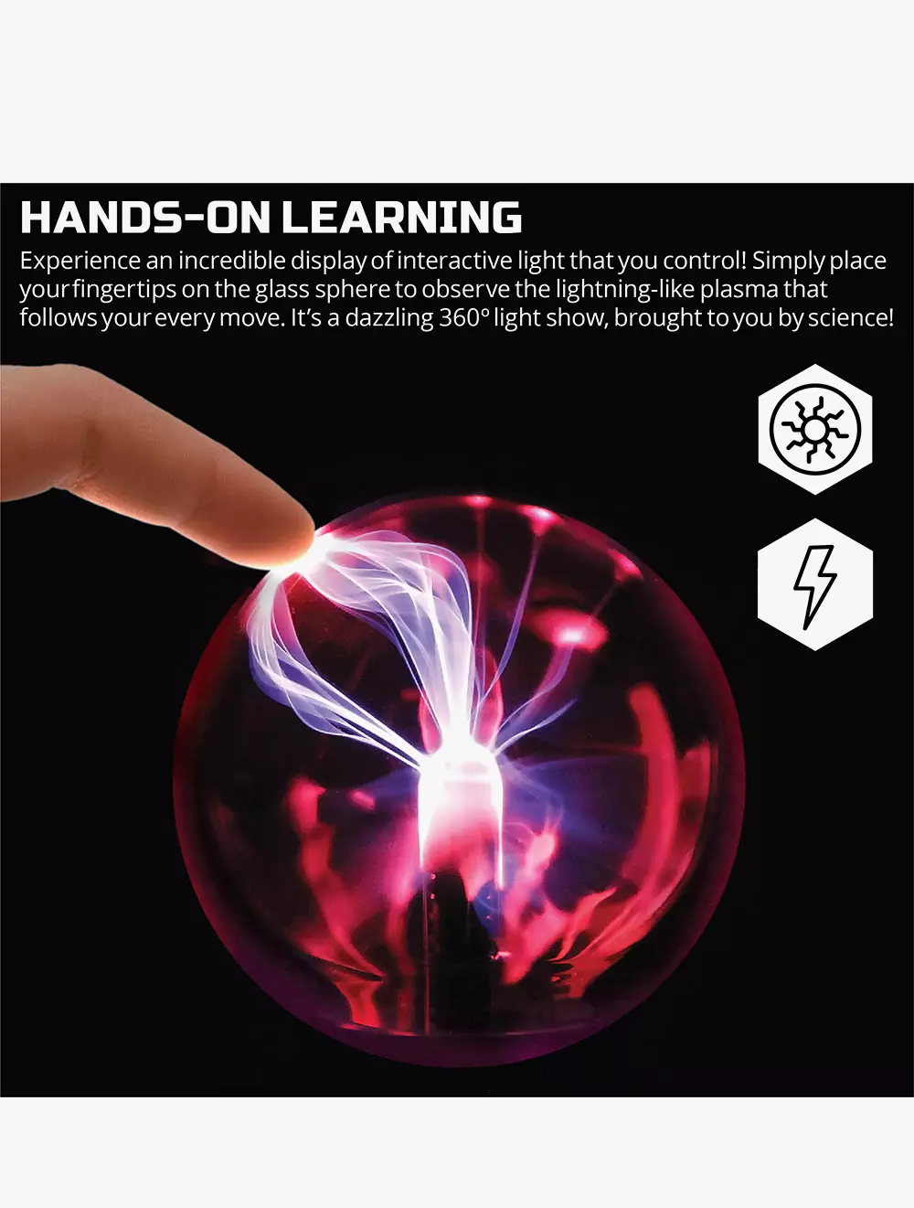 Discovery Mindblown Plasma Globe With Interactive Electricity Display - Multi