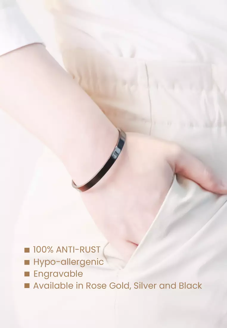 CELOVIS - 經典款鈦鋼开口手鐲（黑色）