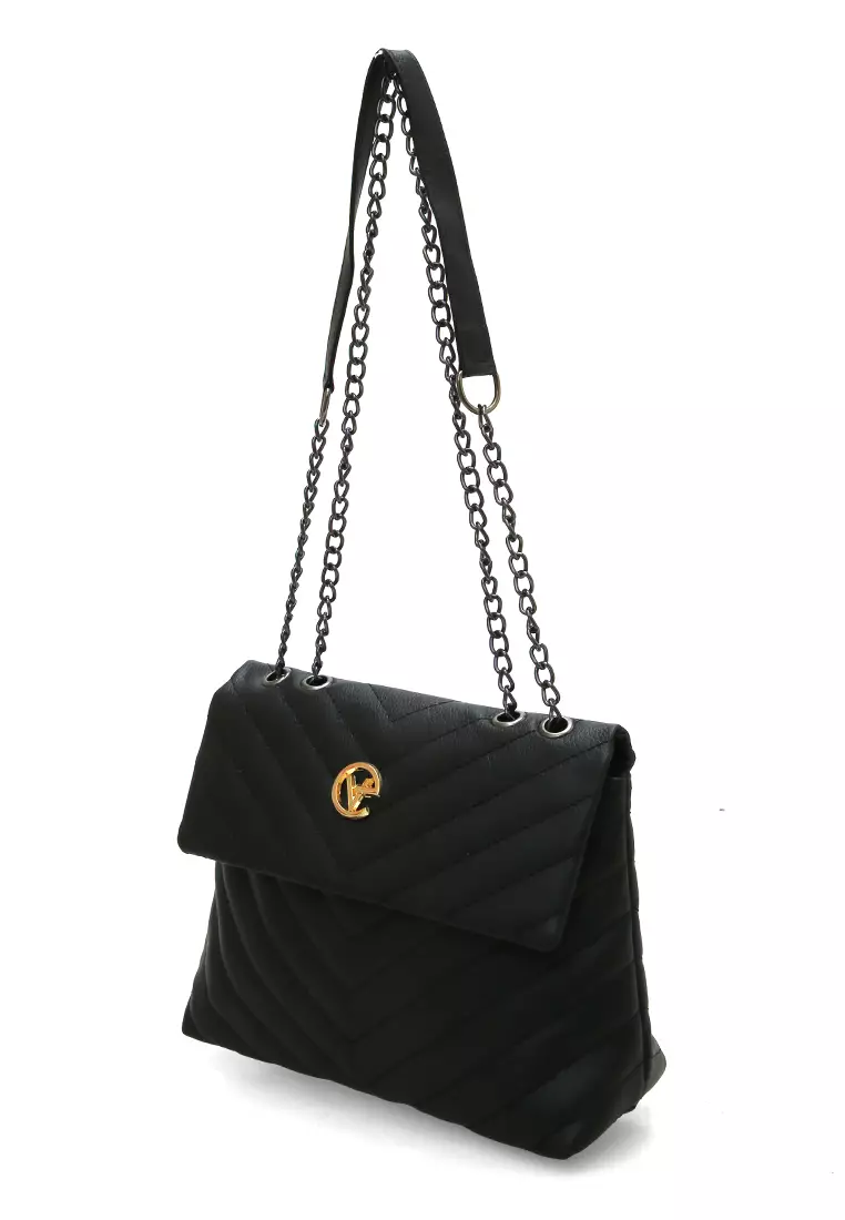 Alfiyah Tas Selempang Wanita Design Elegant Motif Simetris - Black