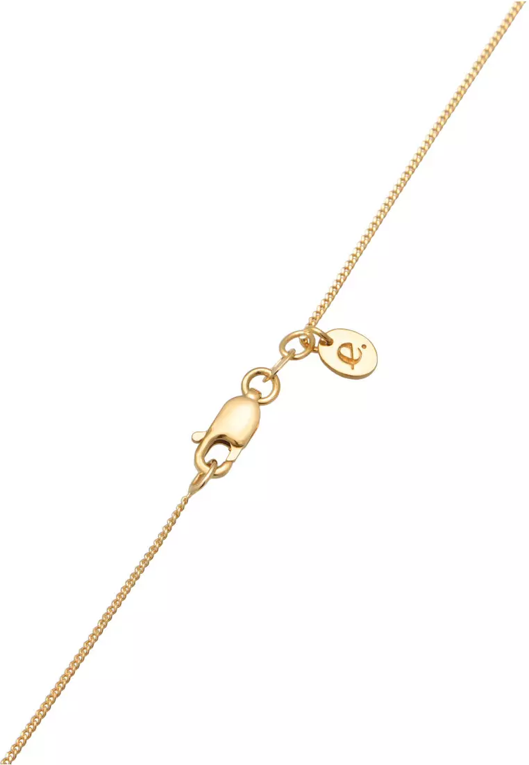 Kalung Perhiasan Perak 925 Wanita Square Pendant Peridot Gold Plated