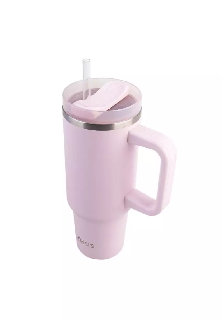 Oasis Stainless Steel Insulated Commuter Travel Tumbler 1.2L - Pink Lemonade