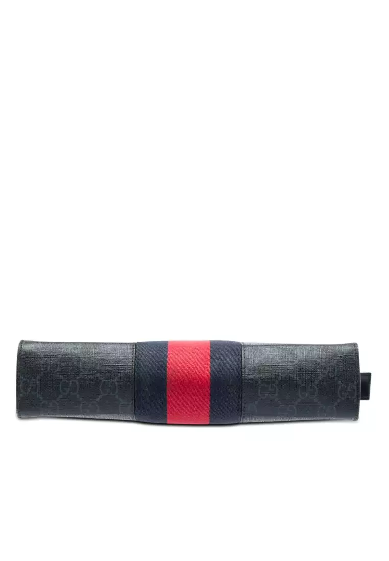 Pre-Loved Gucci Gg Supreme Web Clutch