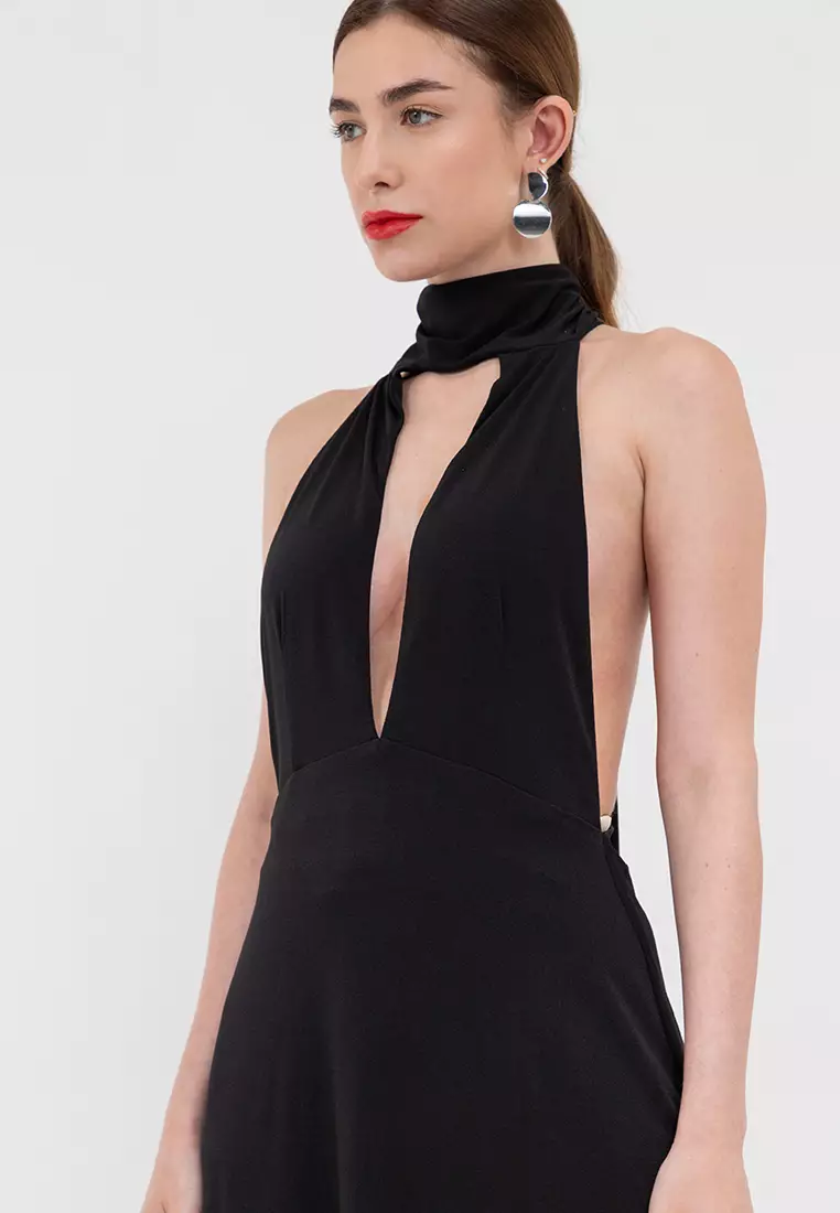 Vanya Plunging Midi Dress