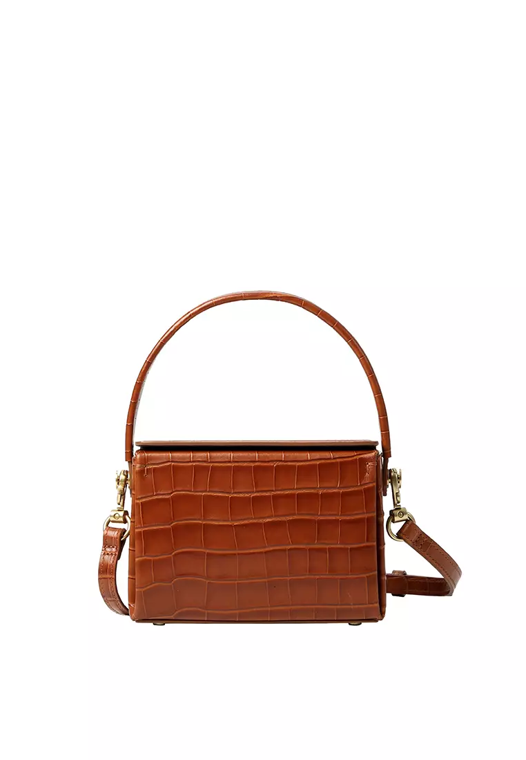 Duo buckle cheap croc shoulder bag