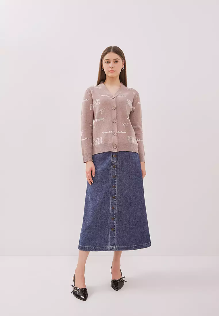 DUST Cardigan Knit Dara Ethnic Mauve (D.5319)