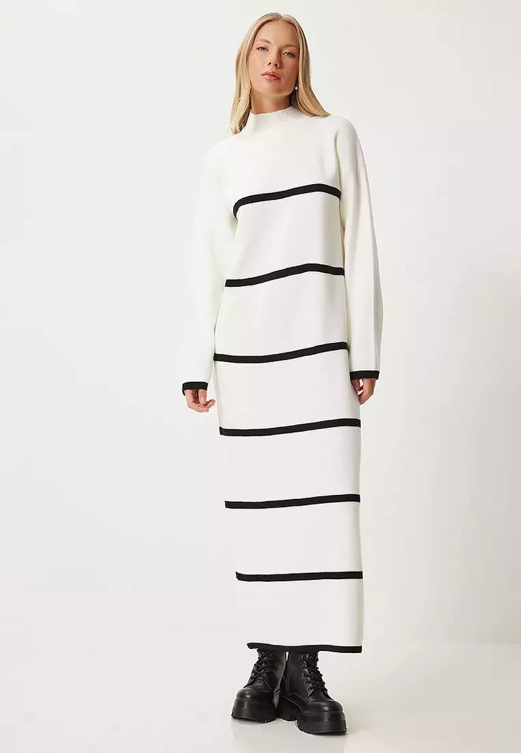 Thick Striped Loose Knit Dress