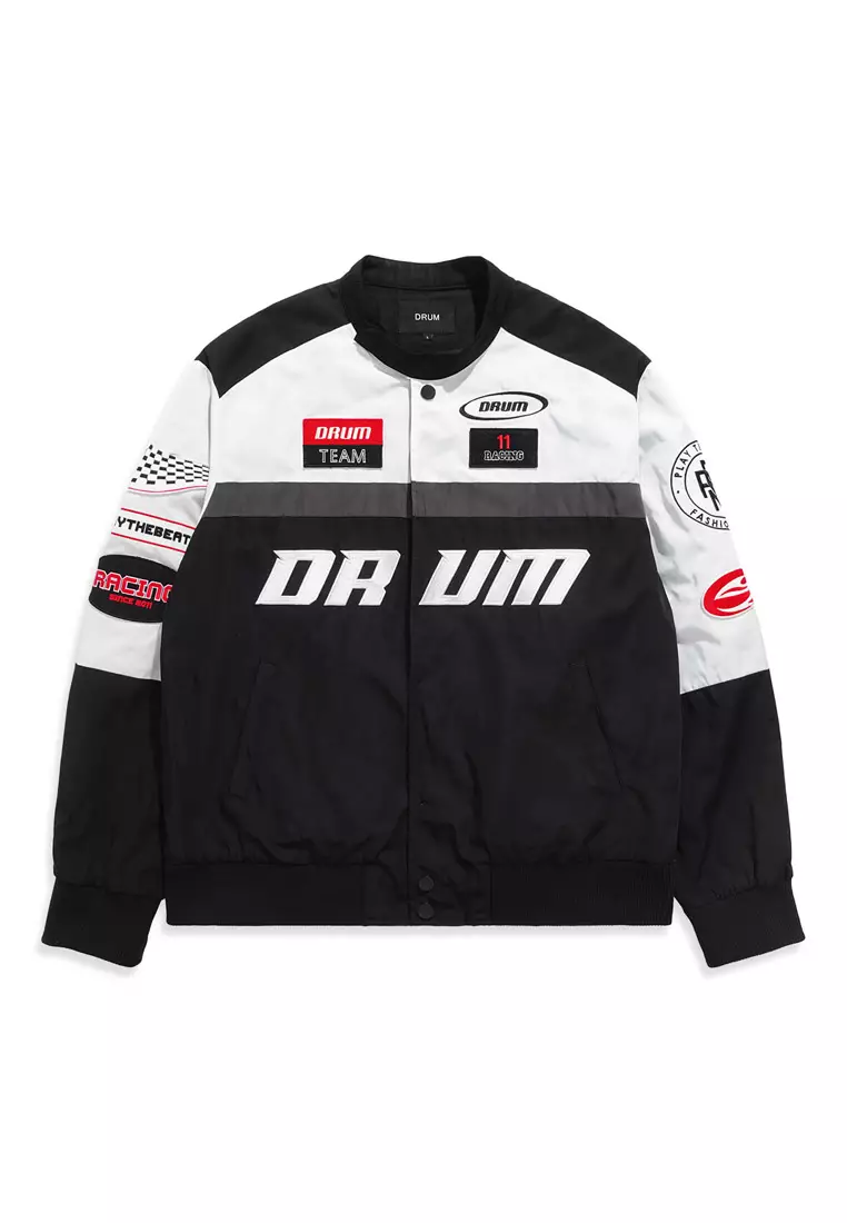 SELECT Embroidery Patches Racing Collection Jacket - Black