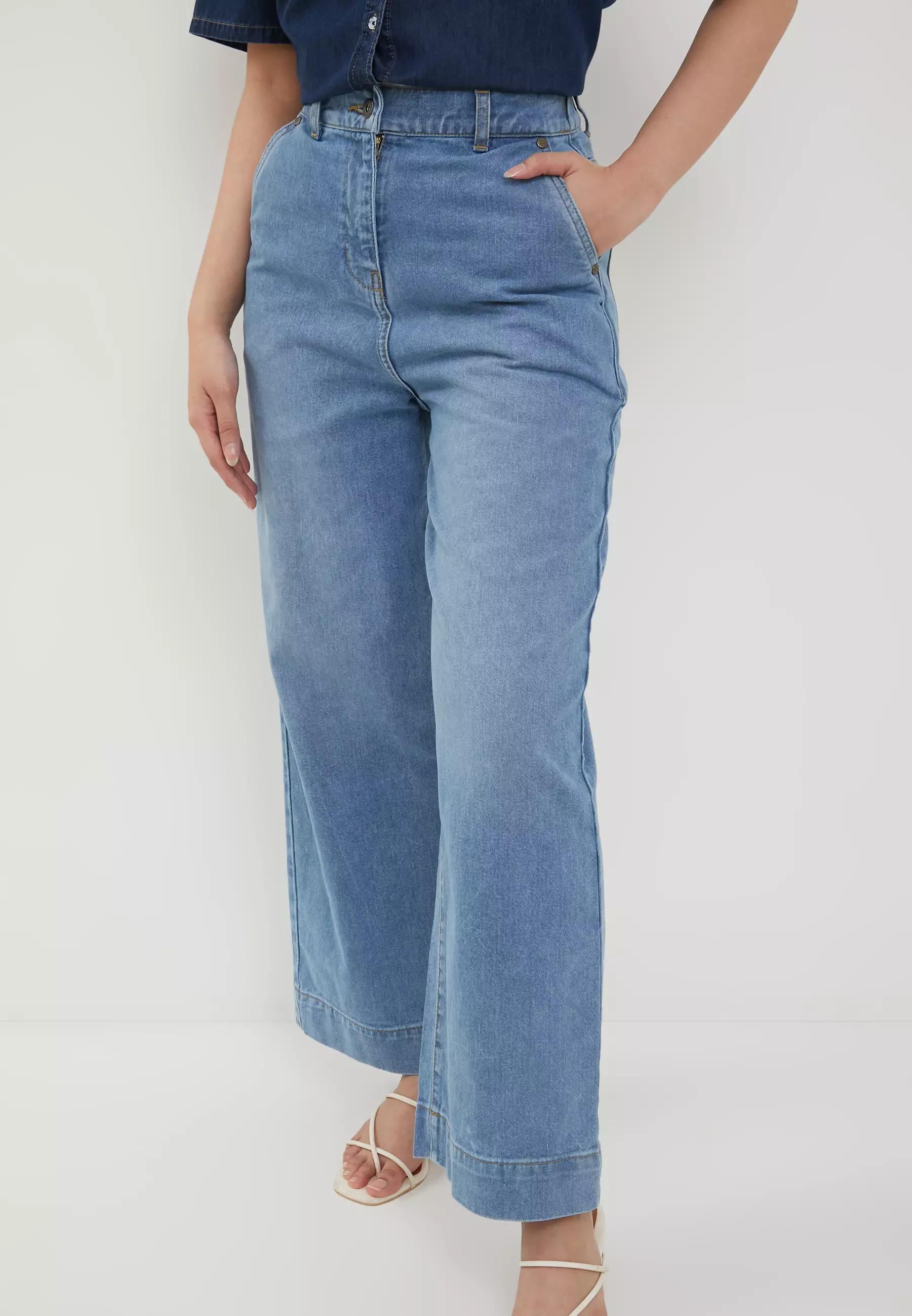 Wide Leg Jeans Light Blue Denim (G.3406)