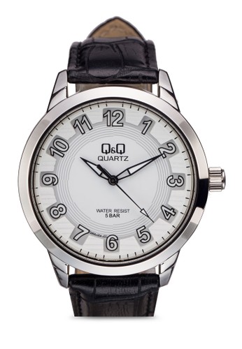 Q&Qesprit 台中 Q956J304Y 仿皮數字手錶, 錶類, 飾品配件