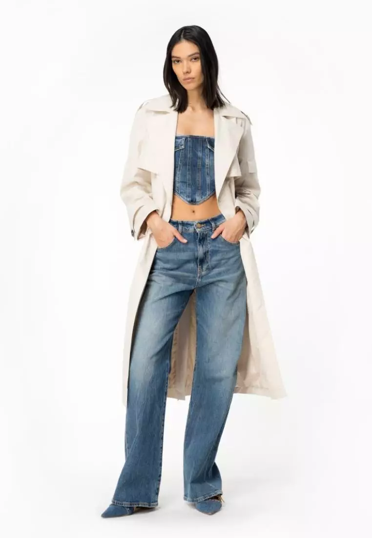 Buy Pinko Wanda 5 Pocket Wide Leg Jeans 2025 Online | ZALORA