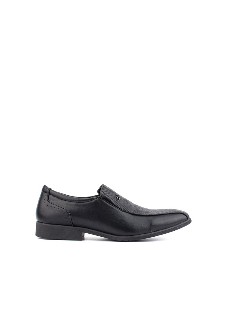 LR LARRIE Men's Apron Toe Brogue Slip On Business Shoes