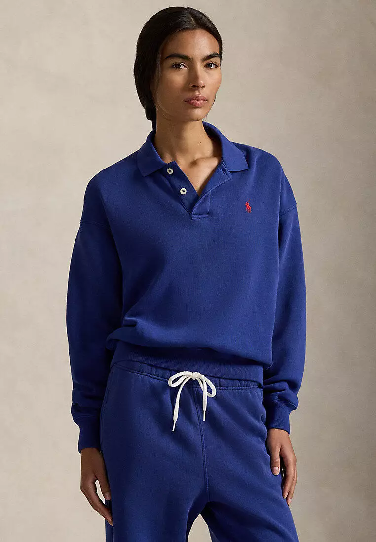 Polo-Collar Fleece Pullover