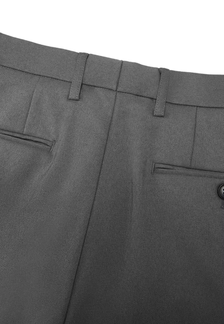 Teflon Smart Fit Twill Suit Pants with Elastic Waist Band