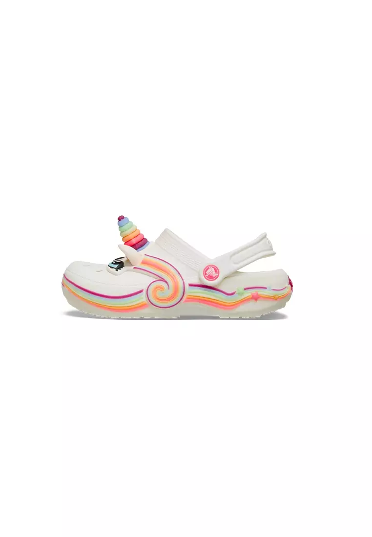Kids' Classic IAM Unicorn Lights Clog in Chalk