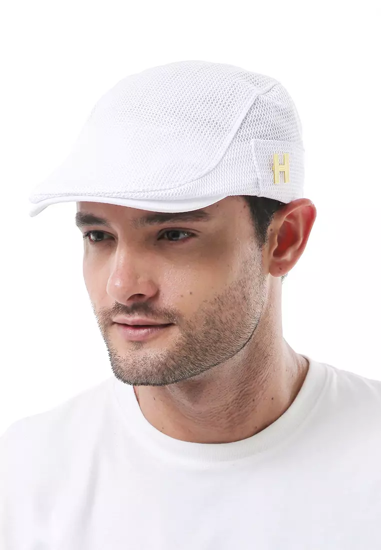 Kai Aksesoris Fashion Topi Pria Wanita Flat Hat Adjustable Strap Material Cotton ORIGINAL - White