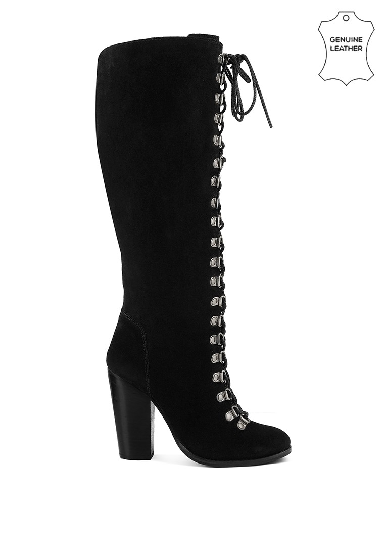 Black Goose Feather Antique Tan High Heeled Ankle Boot