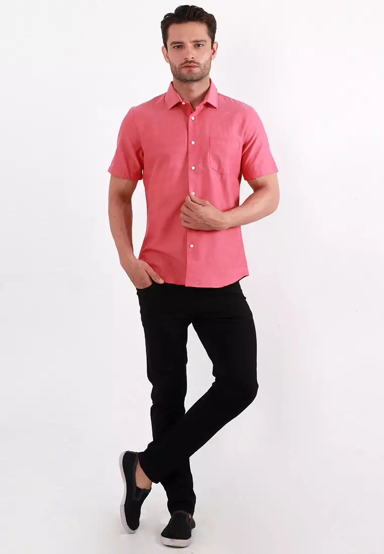 MAGINOT OXFORD FANTA 1.0 Kemeja Casual Slim Fit Lengan Pendek