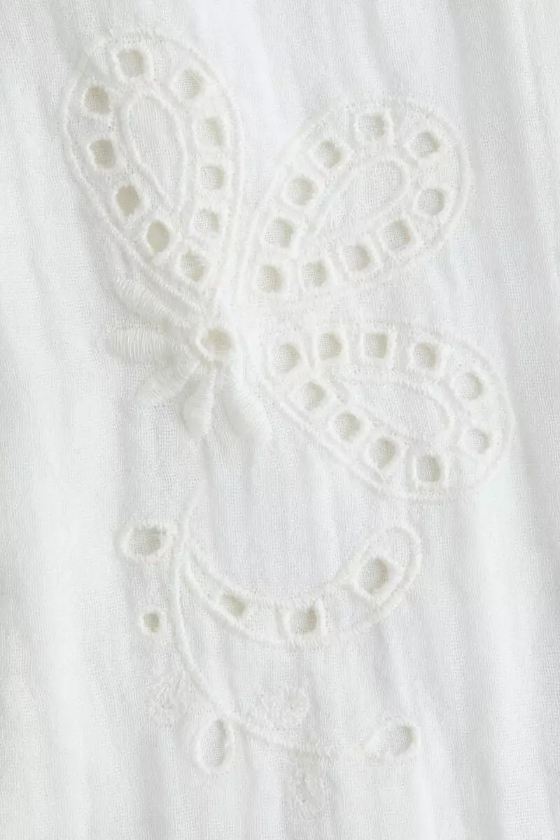 Broderie anglaise muslin blouse