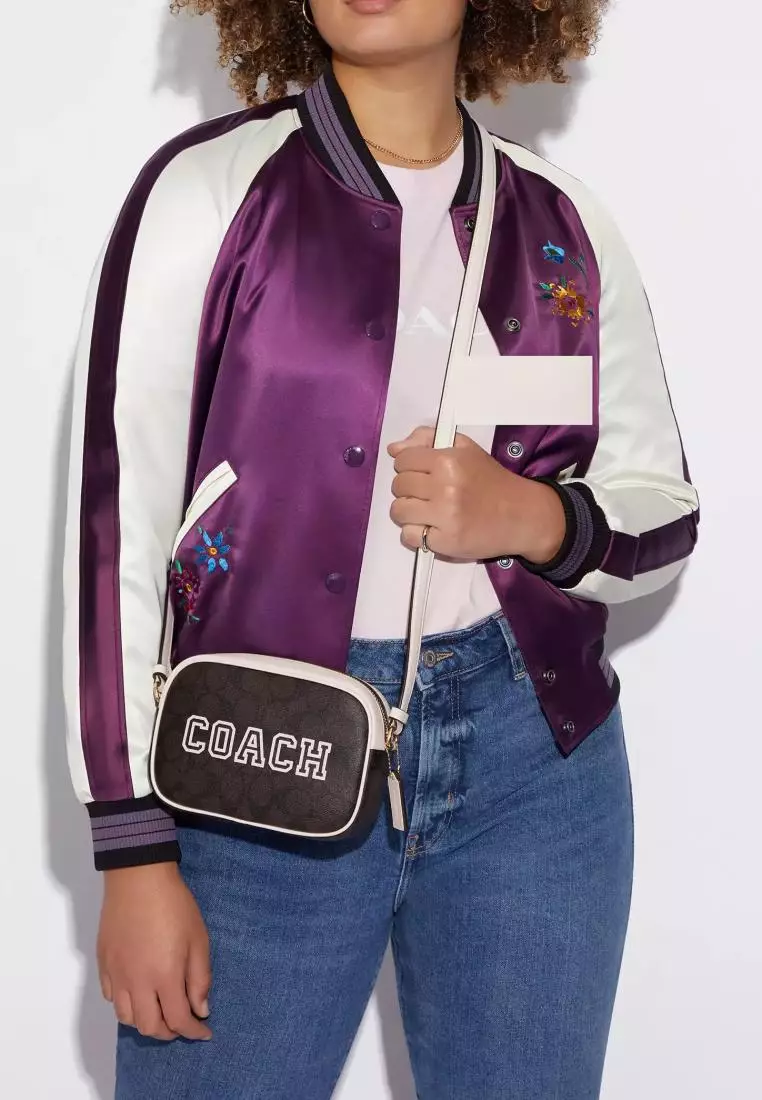 Jual Coach Coach Mini Jamie Camera Bag In Signature Canvas With Varsity