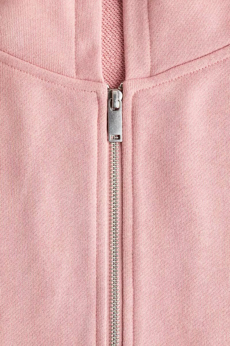 Drawstring zip-through hoodie