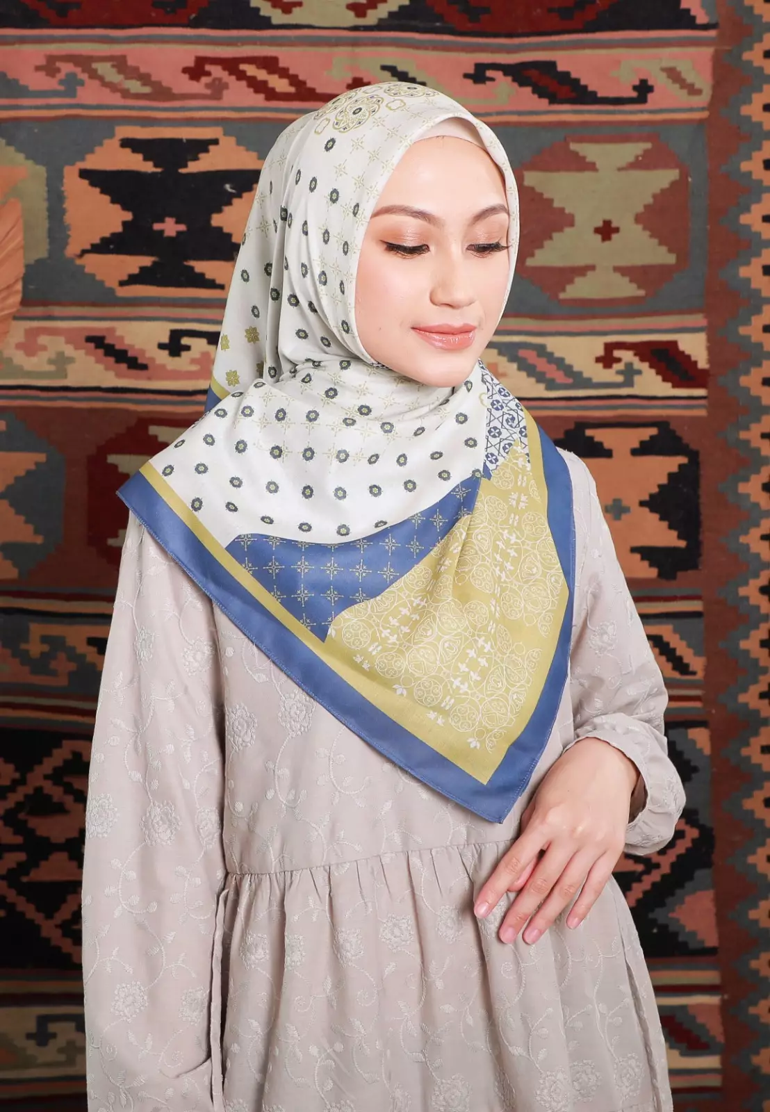 jilbab segiempat motif