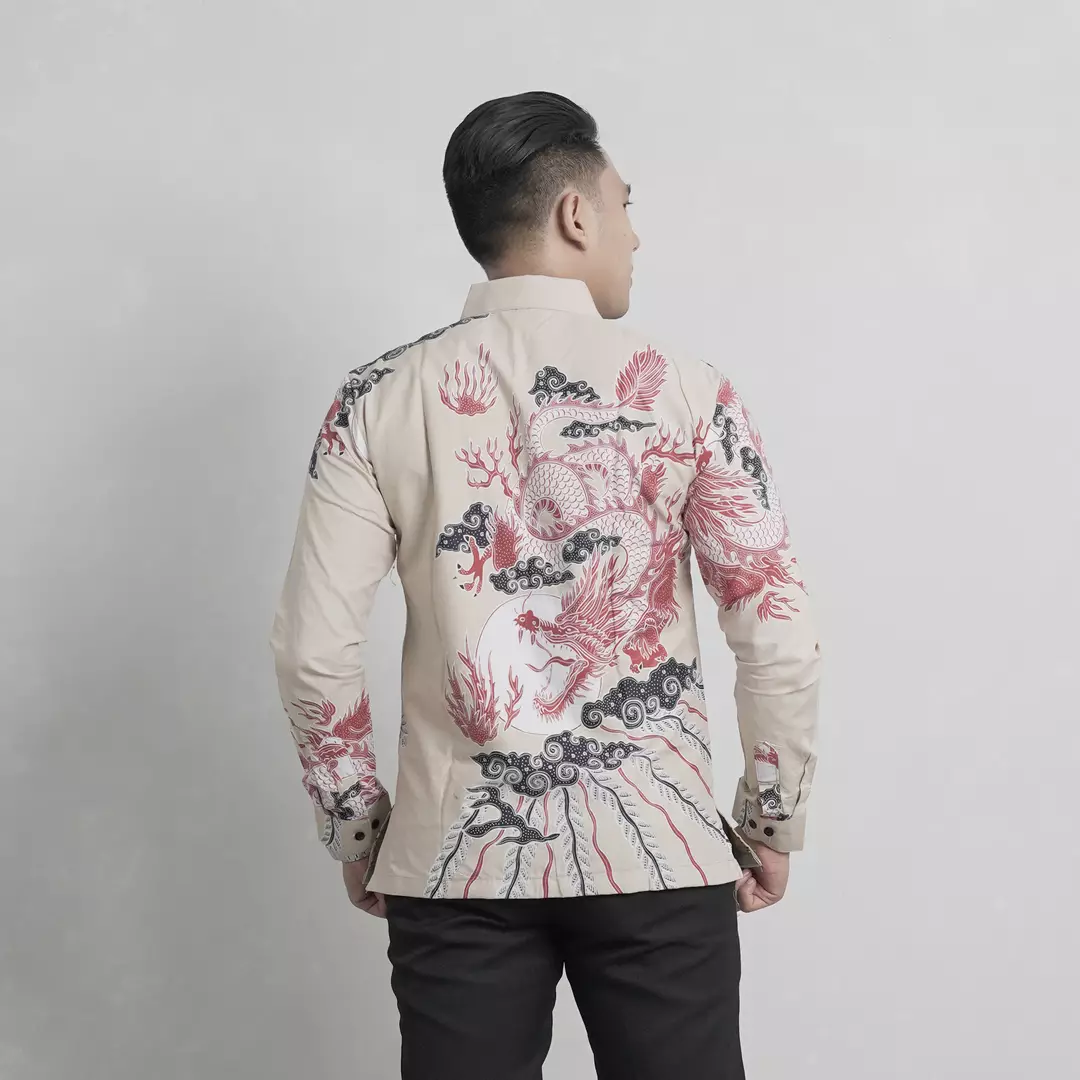 Kemeja Batik ARKANZA Motif Naga Husada Lengan Panjang Lapis Furing Slimfit Katun Premium
