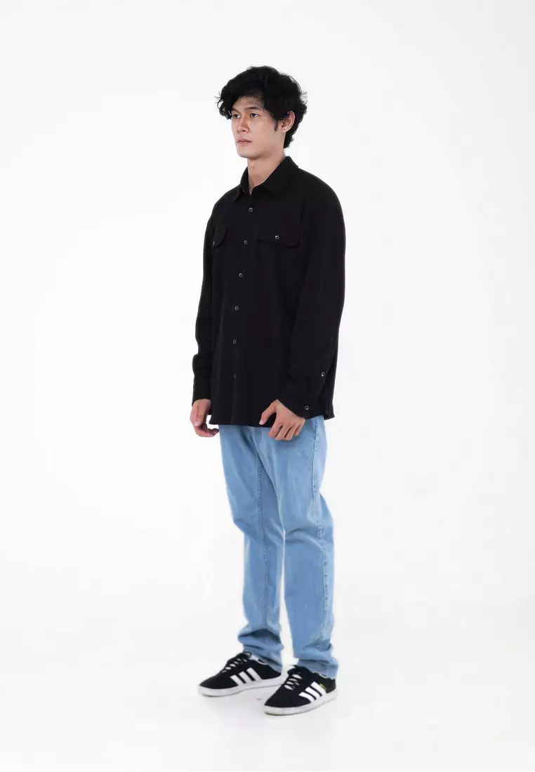 Greenlight Men's T-Shirt Plain Long Sleeve Waffle Cotton Poly C090423