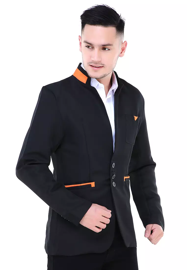 Woreq Jas Blazer Triangle On Pocket Formal Longsleeve Suit Material High Twist ORIGINAL