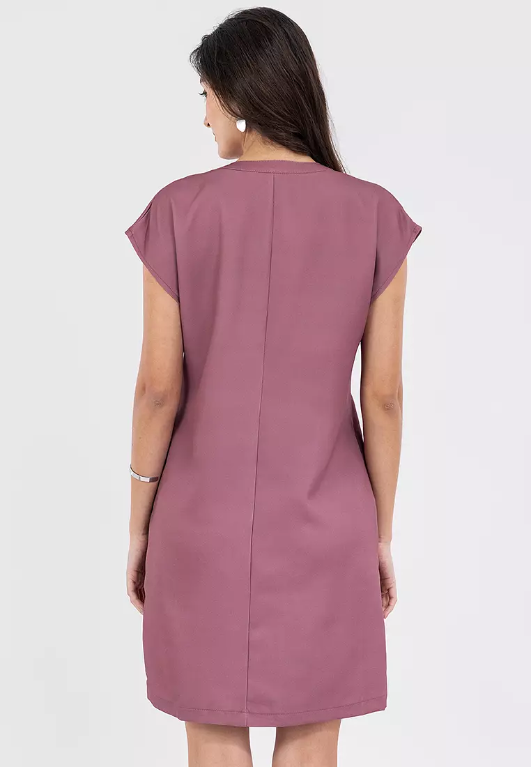 DAYLINE Zip Up Filipiniana Dress with Print