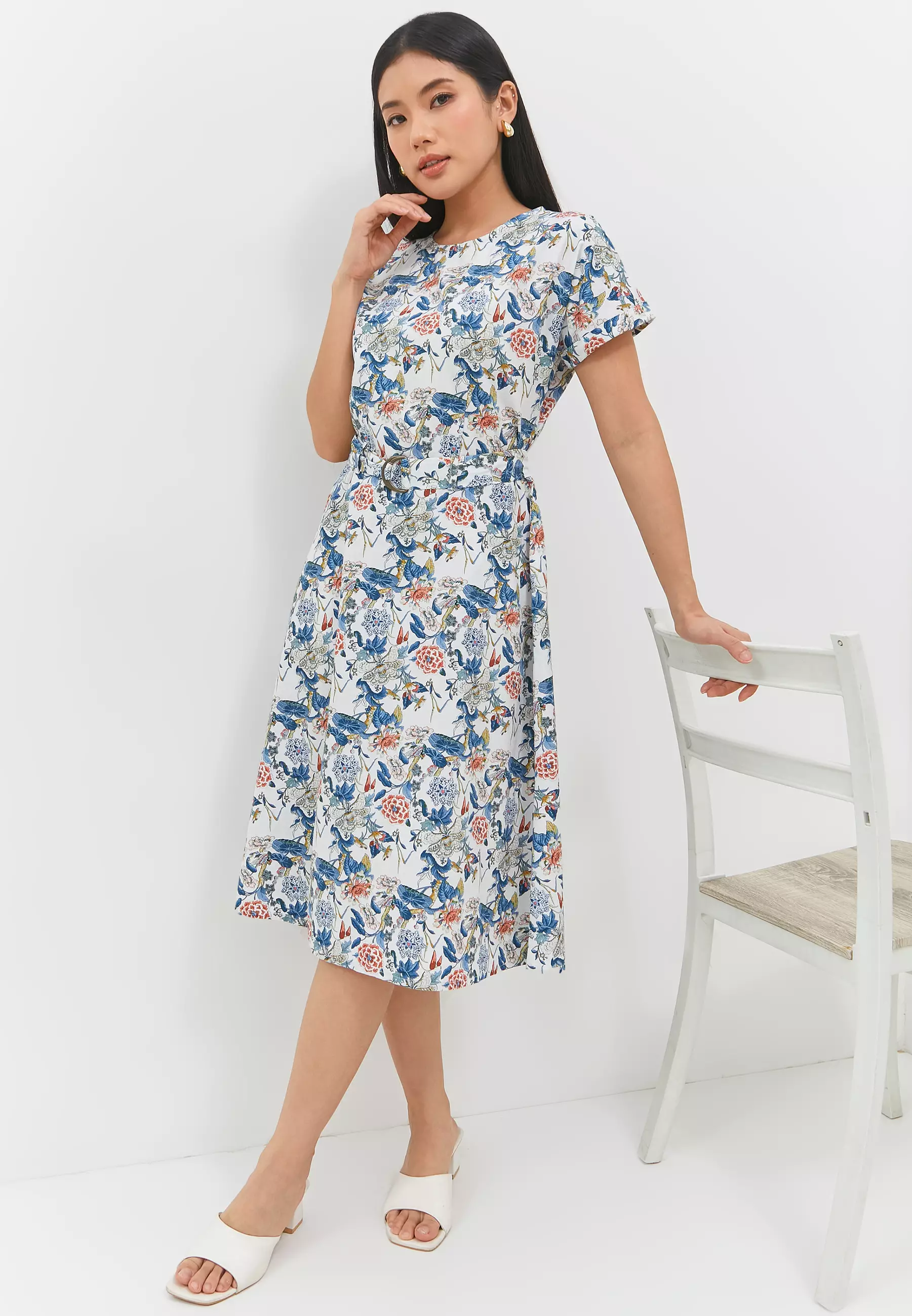 Gemma Flower Blue Dress (G.43137)