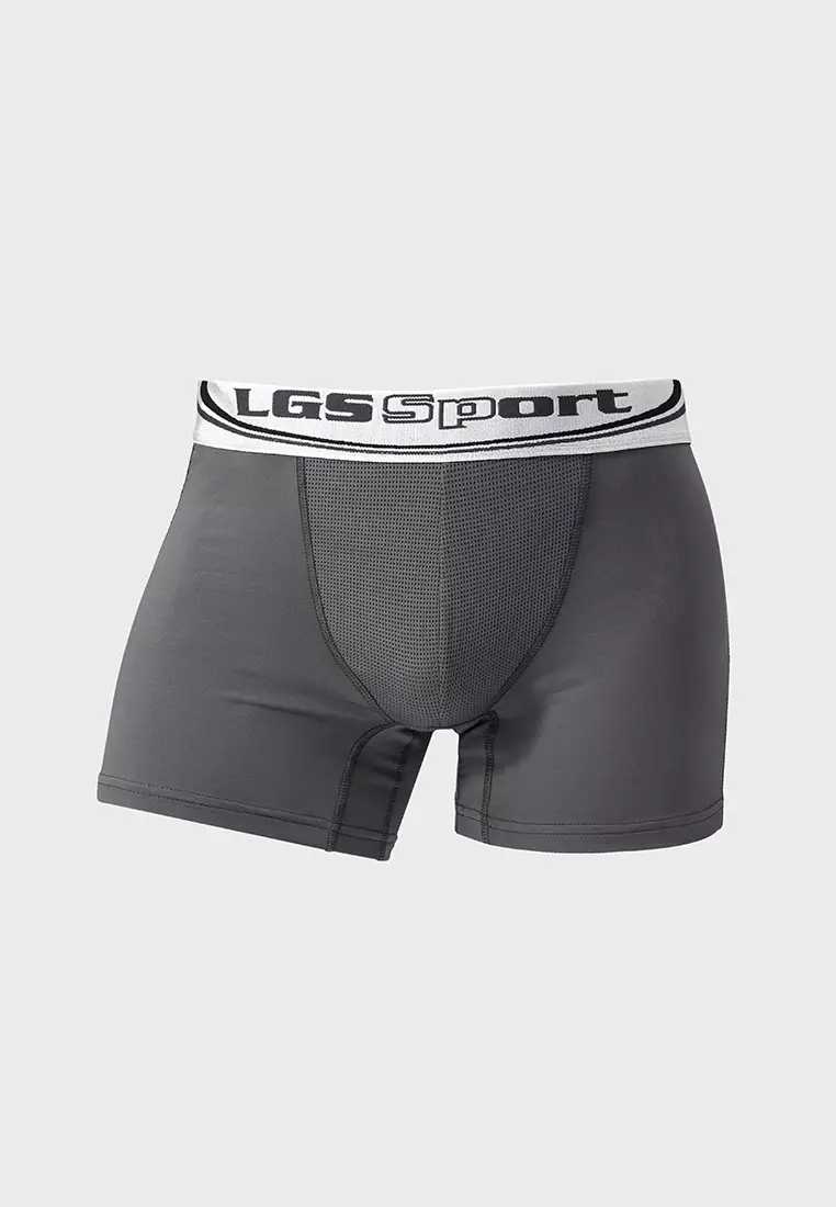 LGS - Underwear - Boxer - Pakaian Dalam - Hitam/Abu - 2 Pcs - LEBX.004.672.2.7C