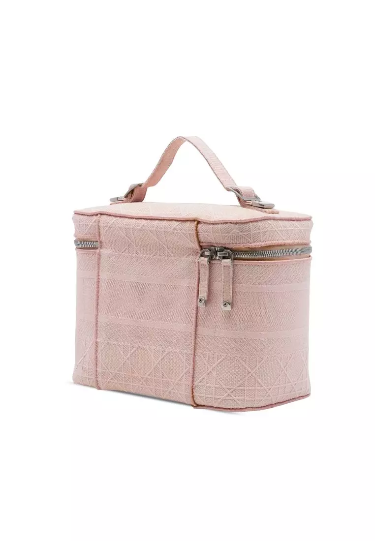 Pre-Loved Dior Diortravel Canvas Cannage D Lite Vanity Case