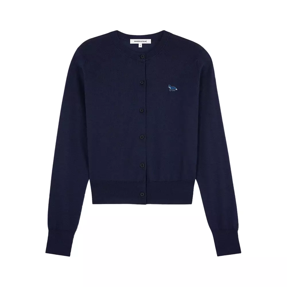 Maison Kitsunè Baby Fox Patch Regular Cardigan Deep Navy