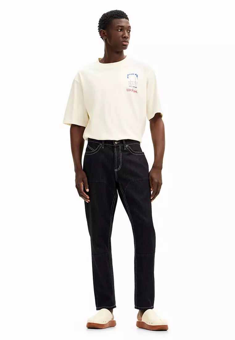 Desigual Man Long denim pants with pockets.
